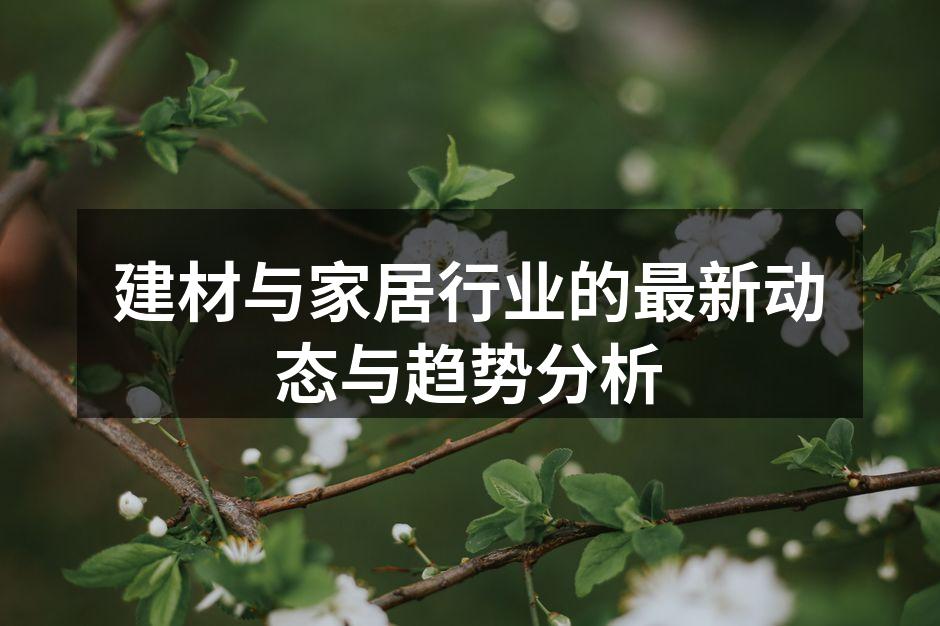 建材与家居行业的最新动态与趋势分析